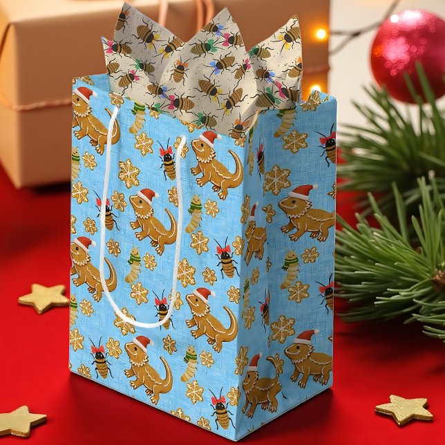 Sac Cadeau Moyen Pain d'épices Dragon de Noël (Créateur téléchargé)