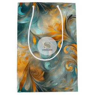 Sac Cadeau Moyen Paisley métallique rustique Abstraite - Inspiré Vi