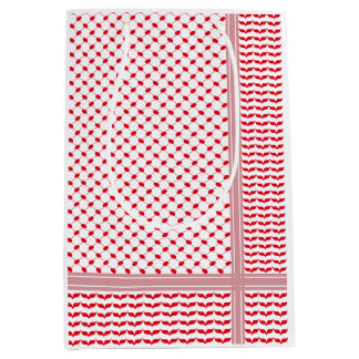 Sac Cadeau Moyen Palestinien Rouge et Blanc Keffiyeh