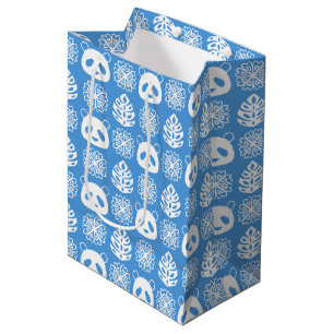 Sac Cadeau Moyen Panda Jungle Impressions sur le bleu