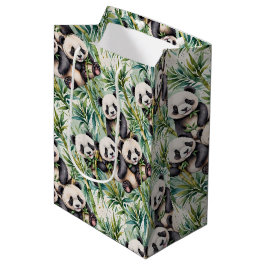 Sac Cadeau Moyen Pandas mignons et bambou