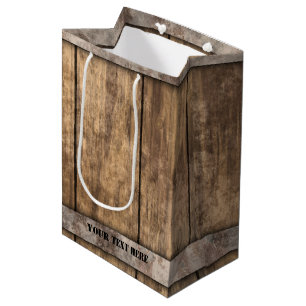 Sac Cadeau Moyen Panneaux en bois Patiné Faux Russe