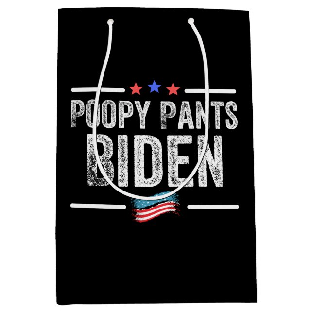 Sac Cadeau Moyen Pantalon de la pauvreté Biden (Devant)