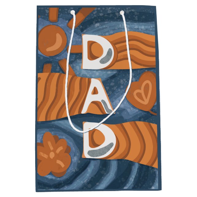 Sac Cadeau Moyen Papa - Joyeuse fête des pères (Devant)
