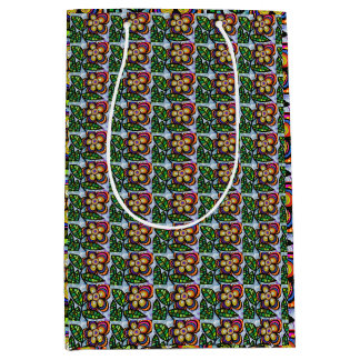 Sac Cadeau Moyen Papier à enveloppement floral