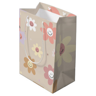 Sac Cadeau Moyen Papier cadeau Fleur Smiley