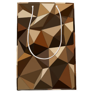 Sac Cadeau Moyen Papier Cadeau Tons Terre Géométrique Low Poly