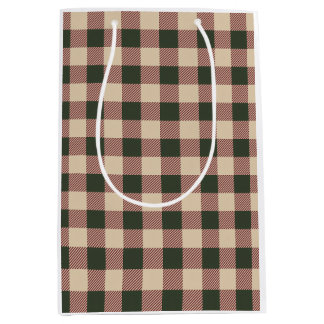 Sac Cadeau Moyen Papier cadeau traditionnel écossais vert rouge et 