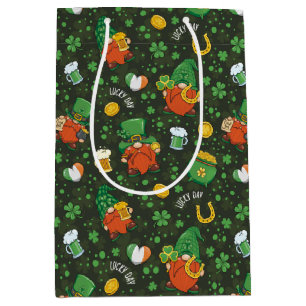Sac Cadeau Moyen Papier d'emballage de la Saint-Patrick Gnome