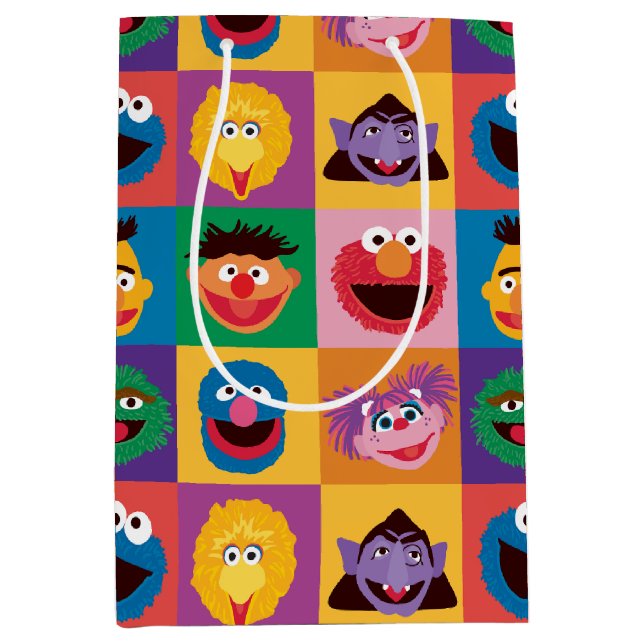Sac Cadeau Moyen Papier d'enveloppement Elmo et Friends (Devant)