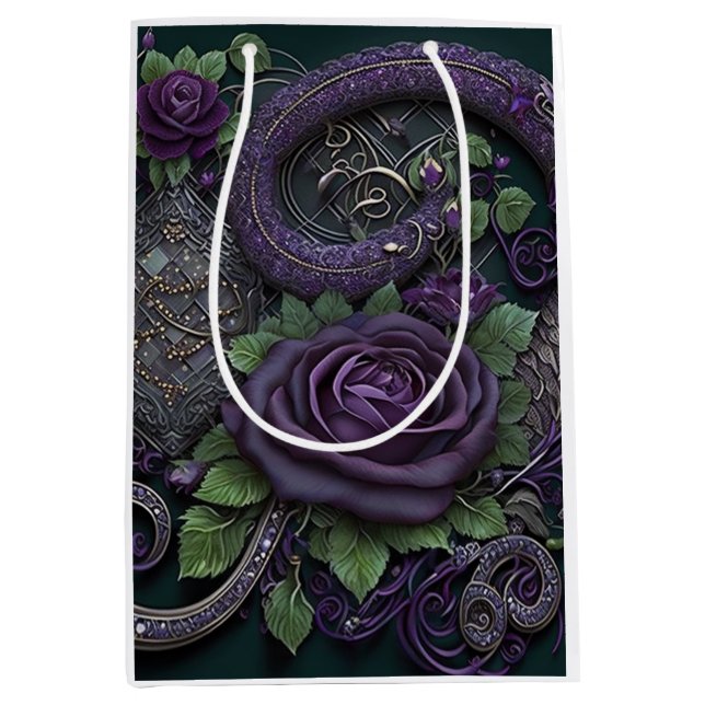Sac Cadeau Moyen Papier d'enveloppement violet de noeud celtique de (Devant)