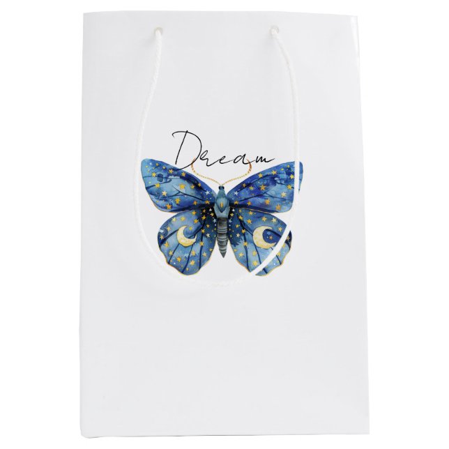 Sac Cadeau Moyen Papillon de lune des étoiles de rêve (Devant)