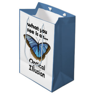 Sac Cadeau Moyen Papillon Morpho Bleu Illusion Optique Citation Drô