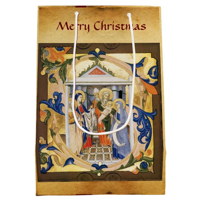 SAC CADEAU MOYEN PARCHEMENT ANTIQUE DE LA NATIVITÉ (Dos)