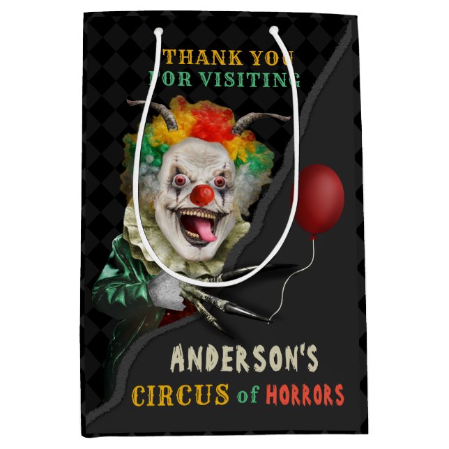 Sac Cadeau Moyen Partie déplaisante adulte de cirque de clown (Devant)