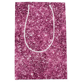 Sac Cadeau Moyen Parties scintillant Bokeh rose