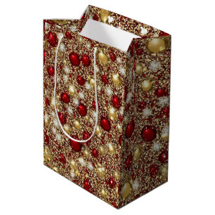 Sac Cadeau Moyen Parties scintillant de Noël festive Patter