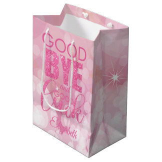 Sac Cadeau Moyen Parties scintillant Rose Adieu Et Bonne Chance
