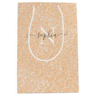 Sac Cadeau Moyen Parties scintillant rose Champagne de Blush Custom
