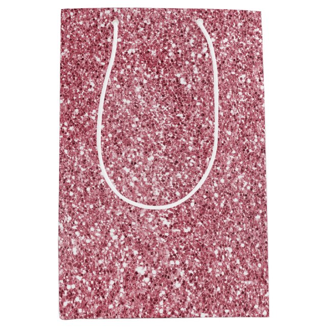 Sac Cadeau Moyen Parties scintillant rose de fille   (Devant)