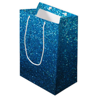 Sac Cadeau Moyen Parties scintillant Turquoise Ombre Sparkles Glam 