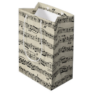 Sac Cadeau Moyen Partition Vintage