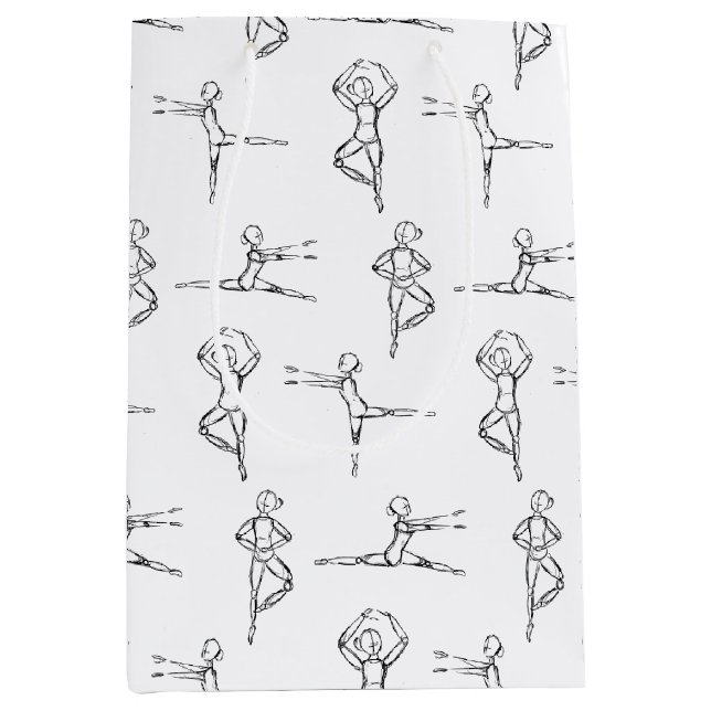 Sac Cadeau Moyen Pas De Doodle Ballerina Ballet Dancer Considérant (Devant)