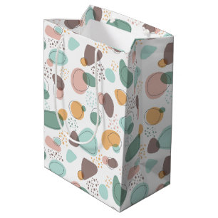 Sac Cadeau Moyen Pastel Colors Formes bio Motif sans couture