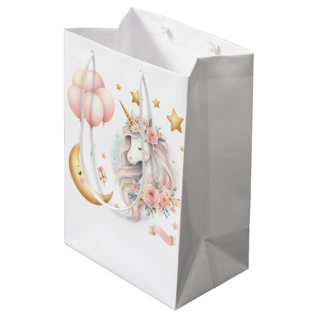 Sac Cadeau Moyen Pastel Unicorn (Dos Angle)
