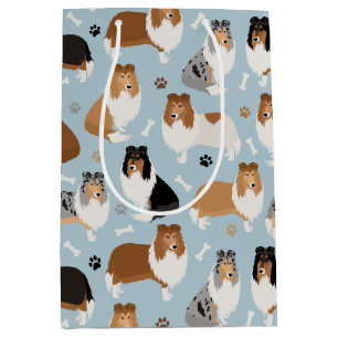 Sac Cadeau Moyen Pâtes et os de collie rugueux