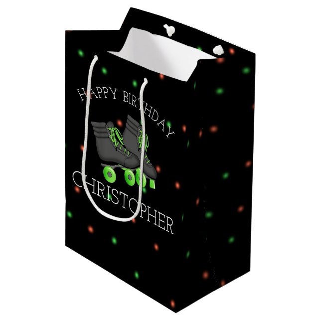 Sac Cadeau Moyen Patinage à roulettes pour garçon Fête d'anniversai (Devant Angle)