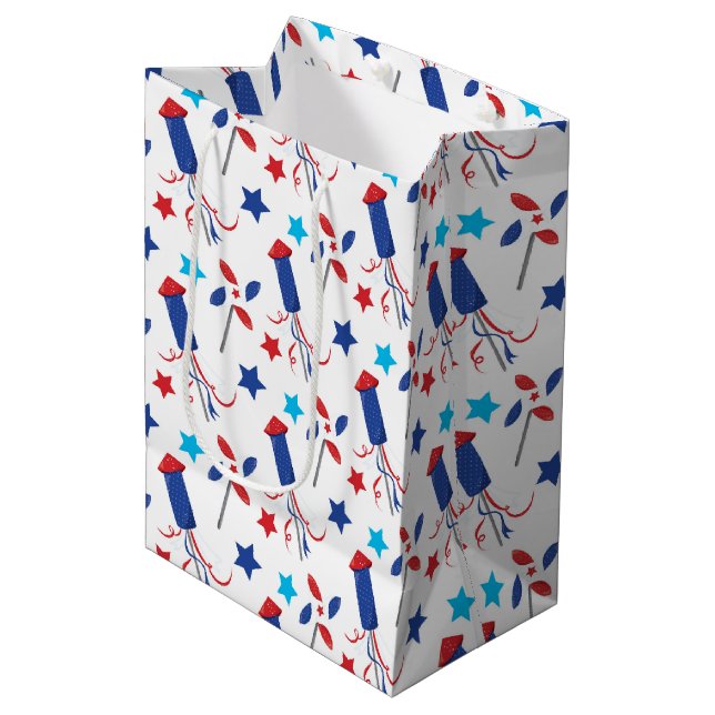Sac Cadeau Moyen Patriotique (Devant Angle)