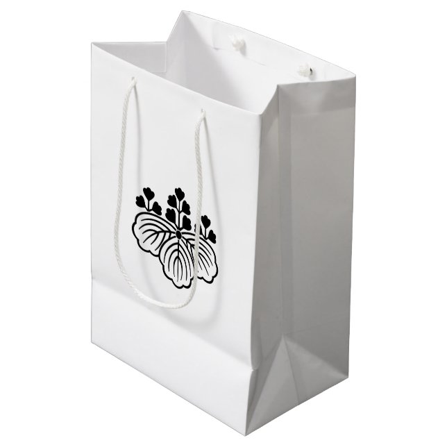 Sac Cadeau Moyen paulownia ombragée avec 5-3 fleurs (Devant Angle)