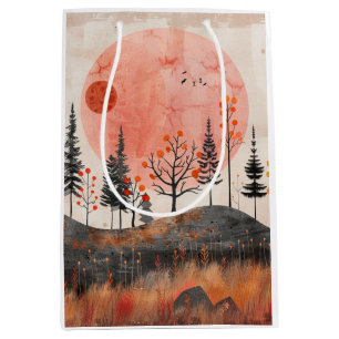Sac Cadeau Moyen Paysage Abstrait de Boho (13)