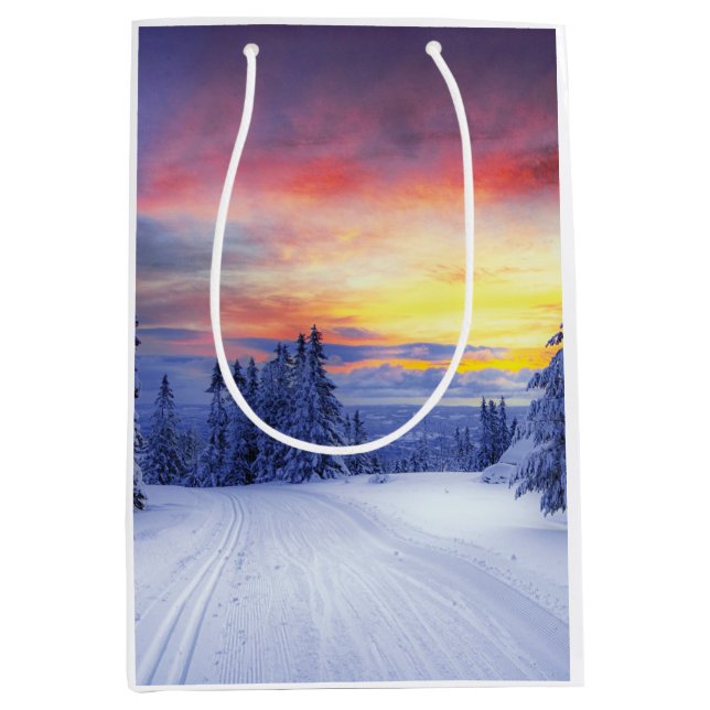 Sac Cadeau Moyen Paysage hivernal (Devant)