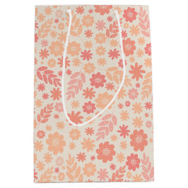 Sac Cadeau Moyen Peach Airy Fleur sauvage Meadow Motif