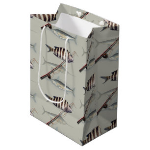 Sac Cadeau Moyen Pêcheur en eau salée thème de pêche