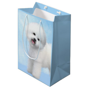 Sac Cadeau Moyen Peinture de Bichon Frise - Cute Original Dog Art