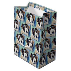 Sac Cadeau Moyen Peinture de portrait de chien