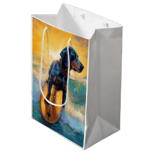 Sac Cadeau Moyen Peinture de surf de plage de Bluetick Coonhound