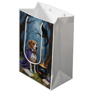 Sac Cadeau Moyen Peinture fantaisiste d'Halloween de chien Beagle