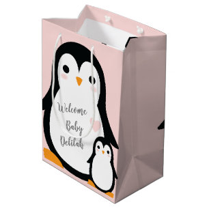 Sac Cadeau Moyen Penguin thème Baby shower mignonne