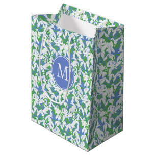 Sac Cadeau Moyen Perce-neiges blanches décorées d'un monogramme s
