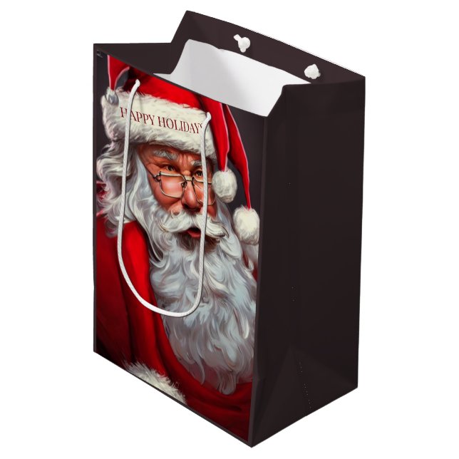 Sac cadeau moyen Père Noël (Devant Angle)