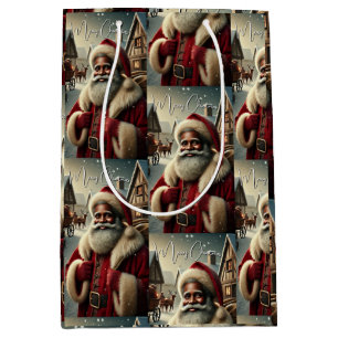 Sac Cadeau Moyen Père Noël nostalgique