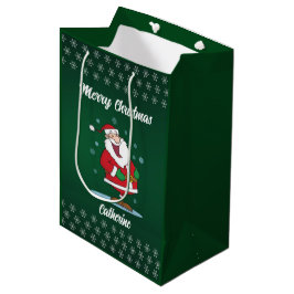 Sac Cadeau Moyen Père Noël saisonnier moderne Joyeux Noël
