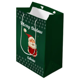 Sac Cadeau Moyen Père Noël saisonnier moderne Joyeux Noël