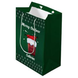 Sac Cadeau Moyen Père Noël saisonnier moderne Joyeux Noël