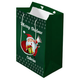 Sac Cadeau Moyen Père Noël saisonnier moderne Joyeux Noël