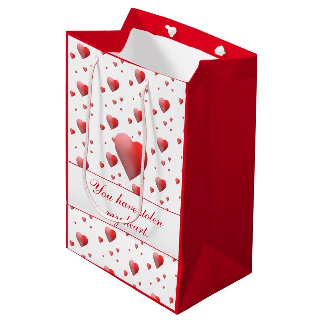 Sac Cadeau Moyen Personnalisable Valentine Heart (Créateur téléchargé)